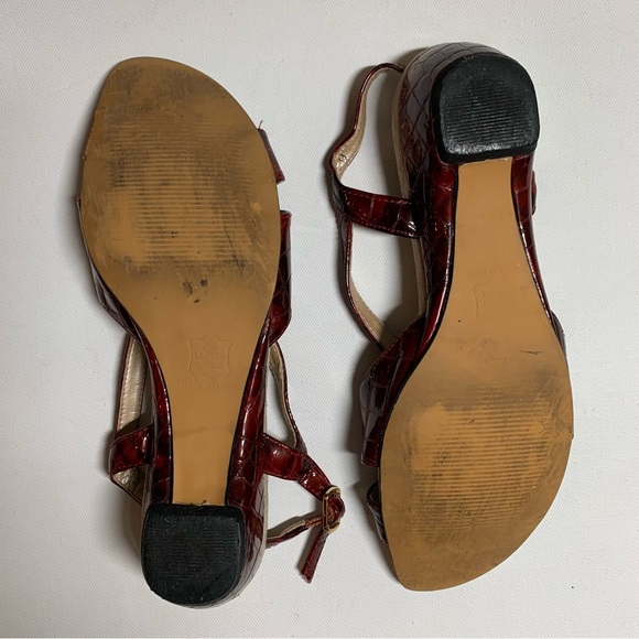 Ros Hommerson Leather Sandals Dark Red Sz 7.5 - Picture 8 of 10